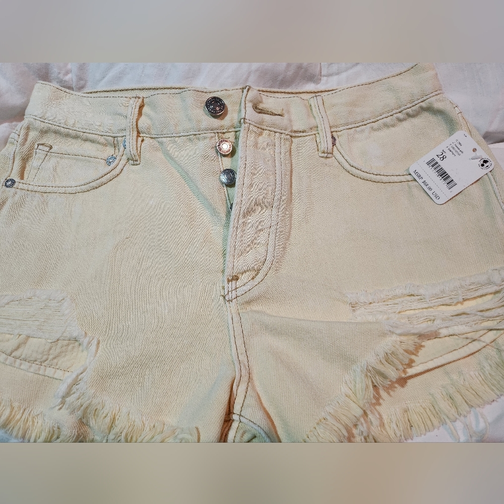 141. Free People banana yellow shorts